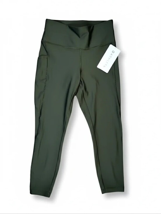 Athleta Pants - NWT Athleta Womens Olive Green Interval Stash 7/8 Tight Leggings Yoga Size M